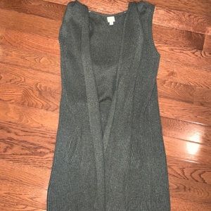 Long sweater vest cardigan